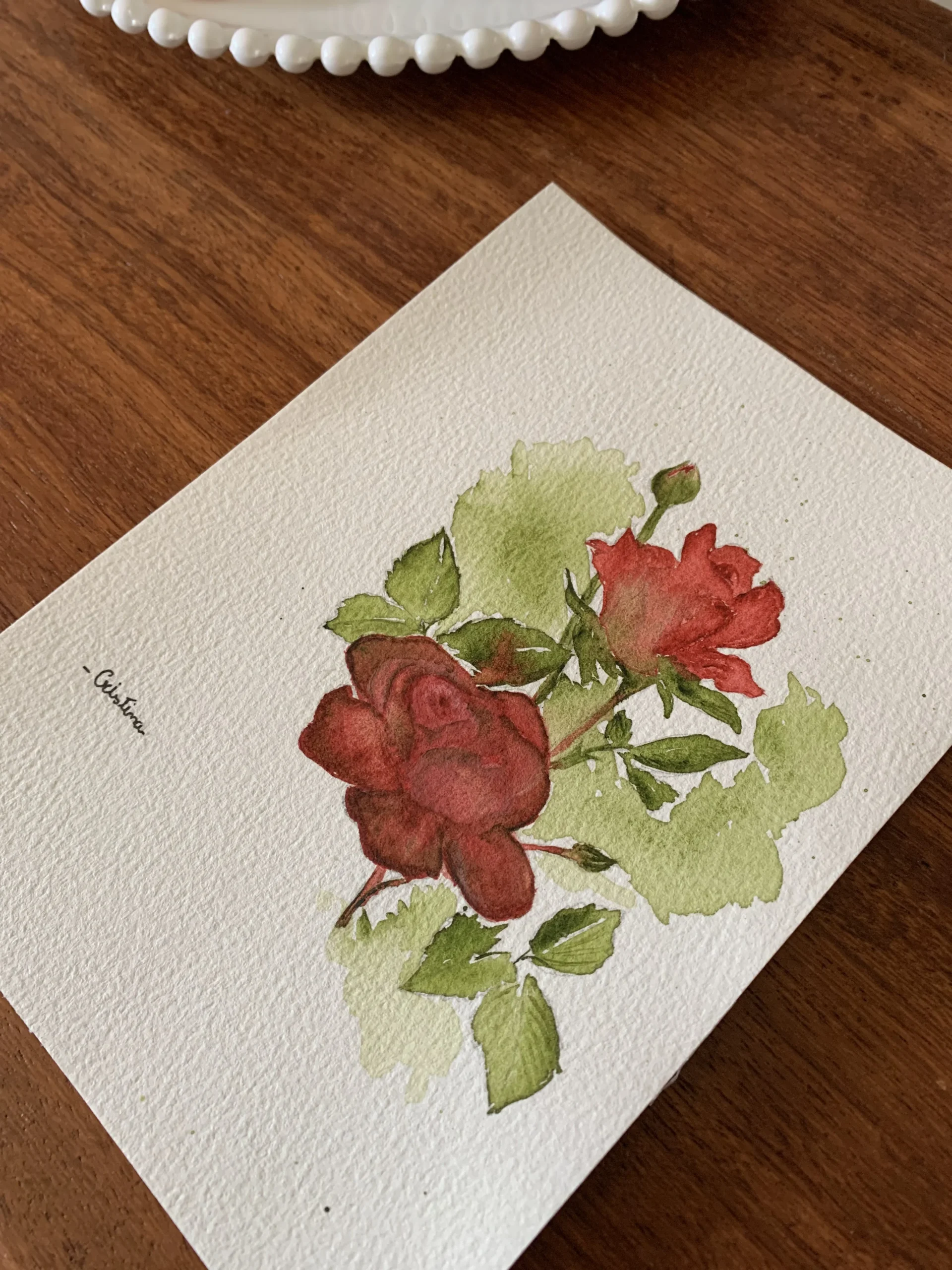 Aquarela de rosas