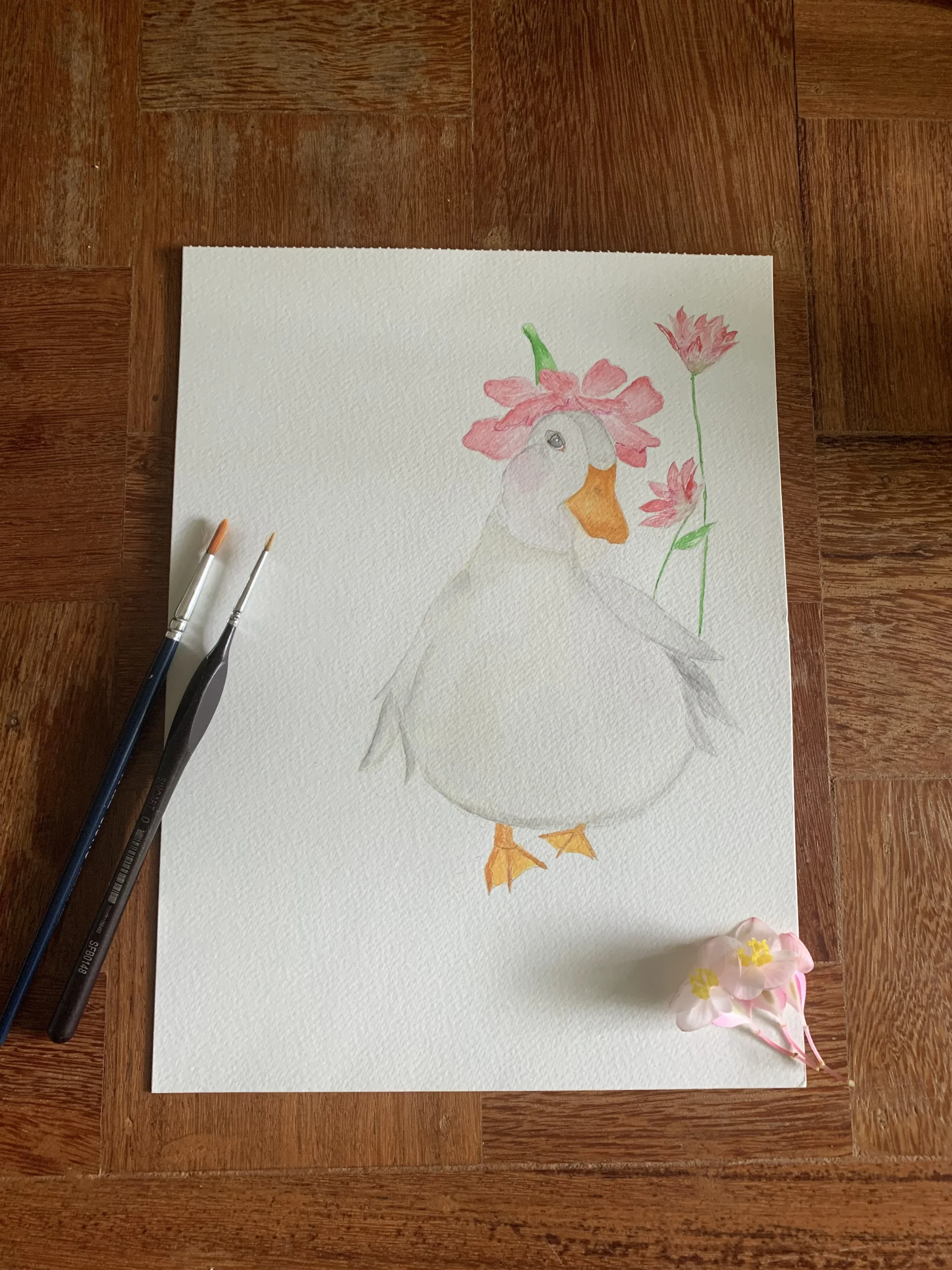 Patinha com flores