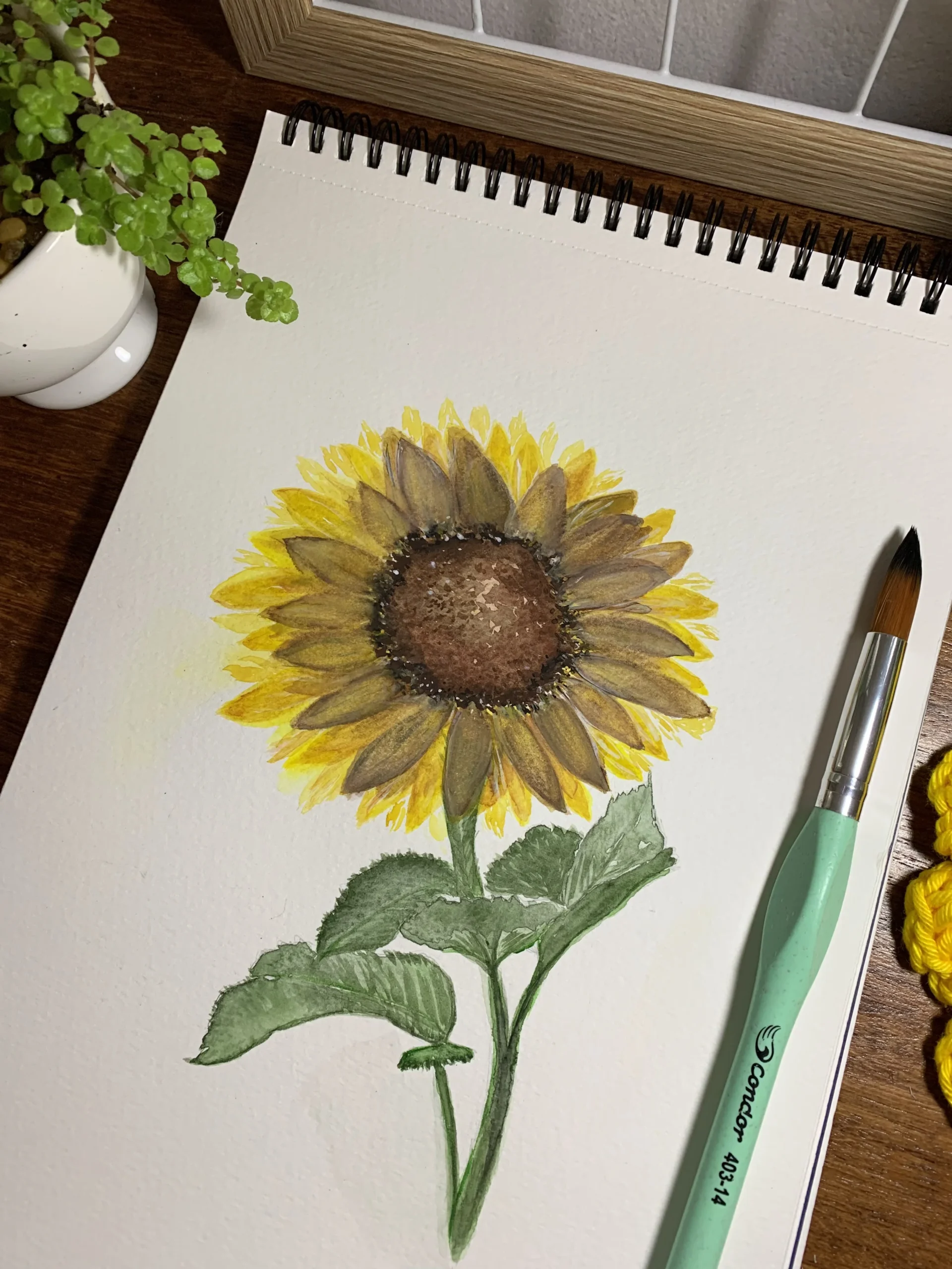 Girassol em aquarela